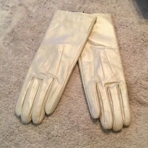Vintage Jerry Lewis Pearl White Leather Gloves Size Medium